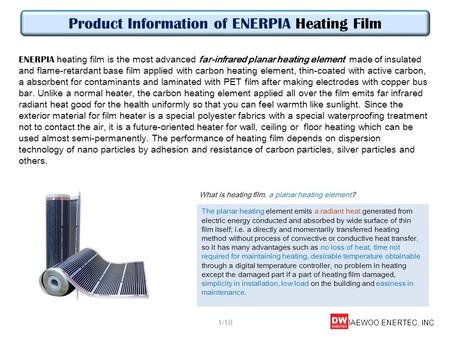 Product Information of ENERPIA Heating Film