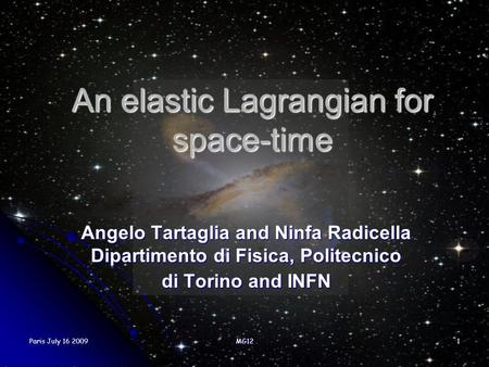 An elastic Lagrangian for space-time