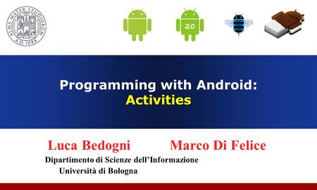 Programming with Android: Activities