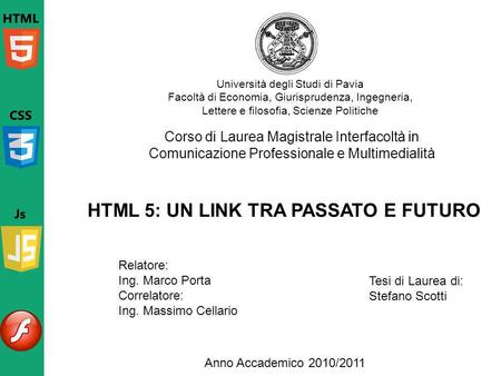 HTML 5: UN LINK TRA PASSATO E FUTURO