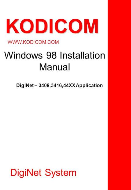 Windows 98 Installation Manual
