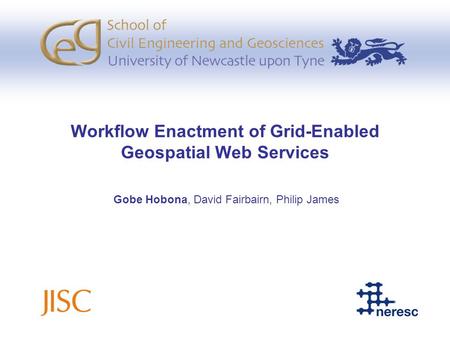 Workflow Enactment of Grid-Enabled Geospatial Web Services