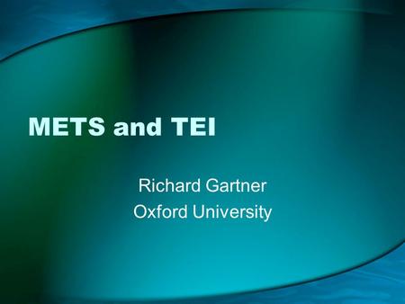 Richard Gartner Oxford University