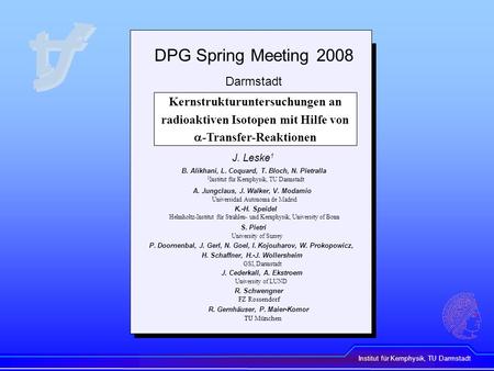 DPG Spring Meeting 2008 Darmstadt