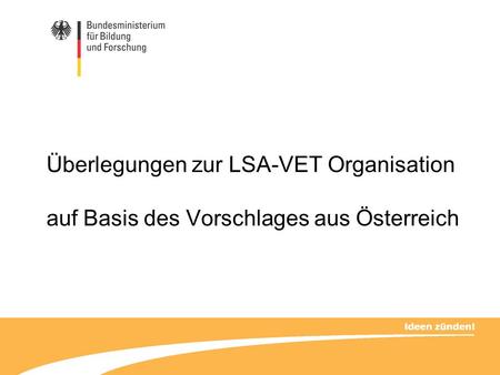 Überlegungen zur LSA-VET Organisation auf Basis des Vorschlages aus Österreich.