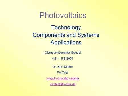 Technology Components and Systems Applications