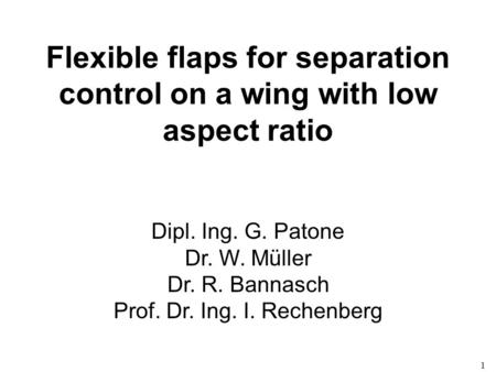 Flexible flaps for separation control on a wing with low aspect ratio