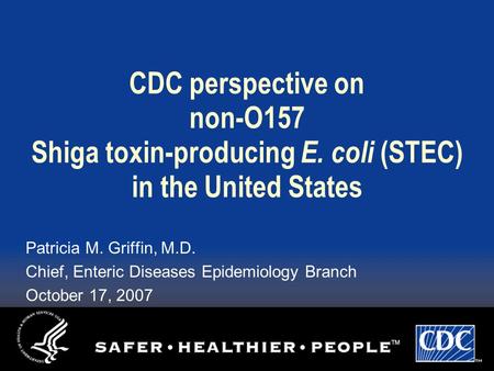 CDC perspective on non-O157 Shiga toxin-producing E