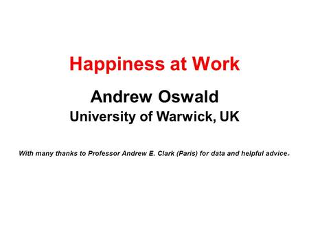 University of Warwick, UK