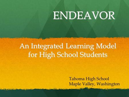 An Integrated Learning Model for High School Students