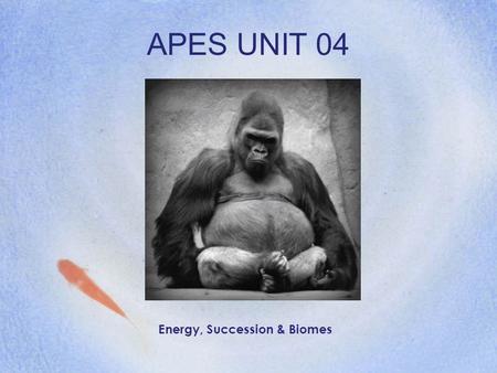 APES UNIT 04 Energy, Succession & Biomes.
