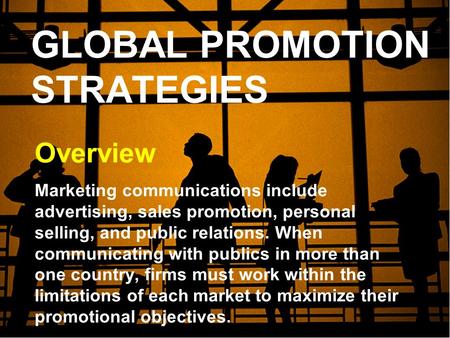 GLOBAL PROMOTION STRATEGIES