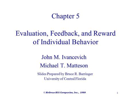 Chapter 5 Evaluation, Feedback, and Reward of Individual Behavior