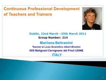 Continuous Professional Development of Teachers and Trainers