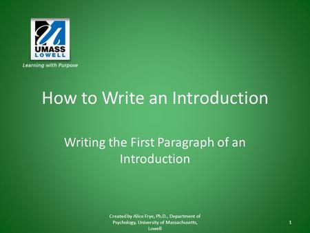 How to Write an Introduction