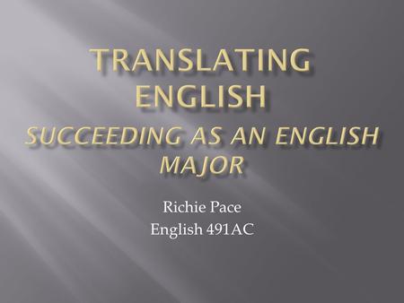 Translating English Succeeding As An English Major