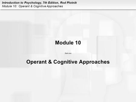 Operant & Cognitive Approaches