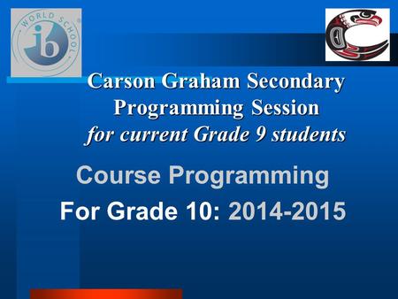 Course Programming For Grade 10: