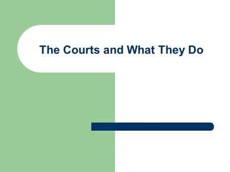 The Courts and What They Do