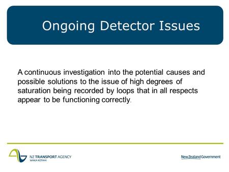 Ongoing Detector Issues A continuous investigation into the potential causes and possible solutions to the issue of high degrees of saturation being recorded.