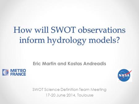 How will SWOT observations inform hydrology models?