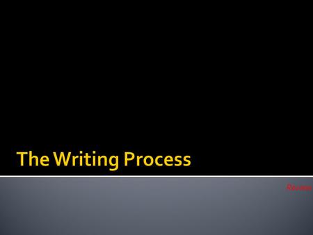The Writing Process Review.