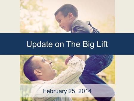 Update on The Big Lift February 25, 2014. Last June, asked for a plan to roll out preschool; to match Measure A funds Today will present our plan and.