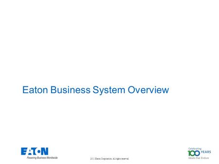 Eaton Business System Overview