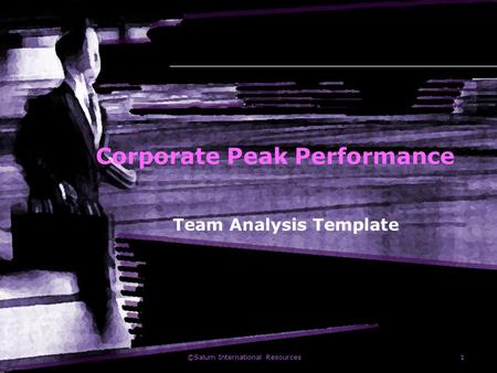 ©Salum International Resources1 Corporate Peak Performance Team Analysis Template.