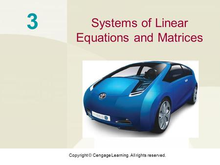 3 Systems of Linear Equations and Matrices