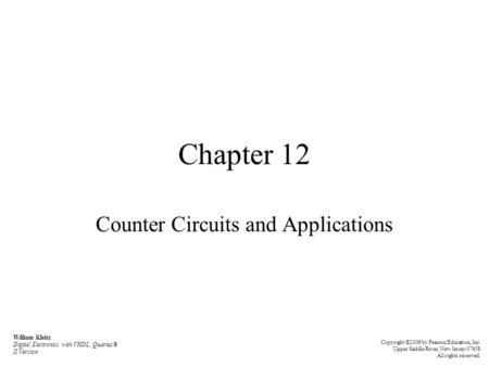Counter Circuits and Applications