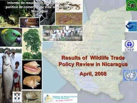 Results of Wildlife Trade Policy Review in Nicaragua April, 2008 Informe de resultados del Examen de la política de comercio de vida silvestres de Nicaragua.