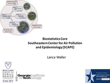Biostatistics Core Southeastern Center for Air Pollution and Epidemiology (SCAPE) RD83479901 Lance Waller.