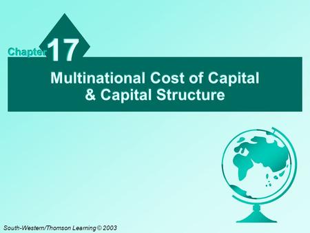 Multinational Cost of Capital & Capital Structure
