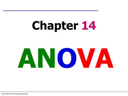 Chapter 14 ANOVA 1.