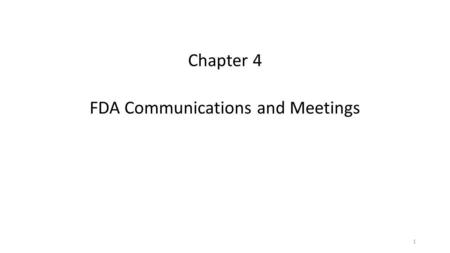 FDA Communications and Meetings