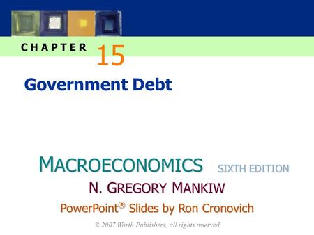 M ACROECONOMICS C H A P T E R © 2007 Worth Publishers, all rights reserved SIXTH EDITION PowerPoint ® Slides by Ron Cronovich N. G REGORY M ANKIW Government.