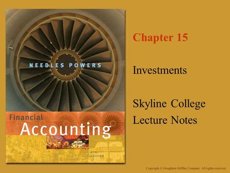 Chapter 15 Investments Skyline College Lecture Notes.