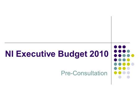 NI Executive Budget 2010 Pre-Consultation. Outline Background and Context UK Fiscal Position Implications for NI Budget Way Forward Key Questions.