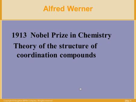 1913 Nobel Prize in Chemistry