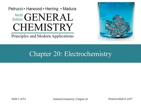 Chapter 20: Electrochemistry