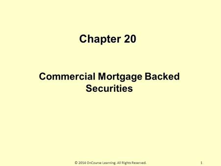 Commercial Mortgage Backed Securities