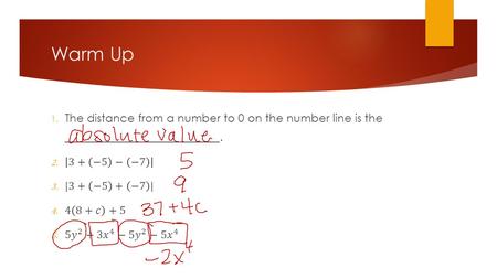 Warm Up. Lesson 20, Graphing on a Coordinate Plane EXPRESSIONS AND EQUATIONS, FUNCTIONS.
