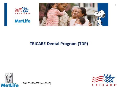 TRICARE Dental Program (TDP) 1 LD# L0312247371[exp0513]