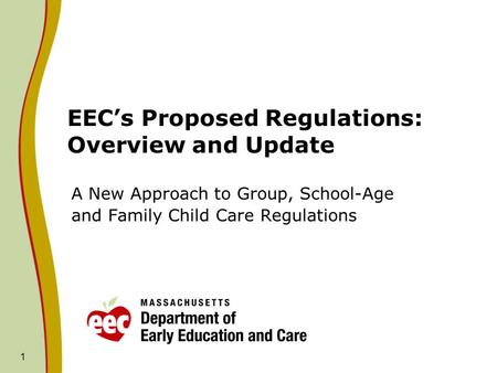 EEC’s Proposed Regulations: Overview and Update
