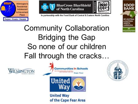 Community Collaboration Bridging the Gap So none of our children Fall through the cracks…