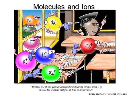 Molecules and Ions Image courtesy of www.lab-initio.com.
