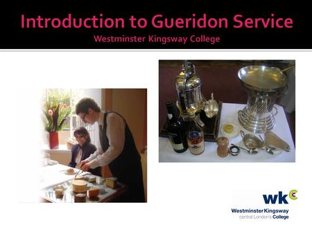 1. What is a gueridon? 2. Why do restaurants use a gueridon? 3. Positive impact of using a gueridon (staff/guests) 4. Negative impact of using a gueridon.