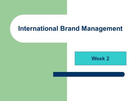 International Brand Management Week 2. 2 Week 2 Objectives Conditions for Successful Branding Why Leading Brands Are Successful Marketing Strategy Alternatives.