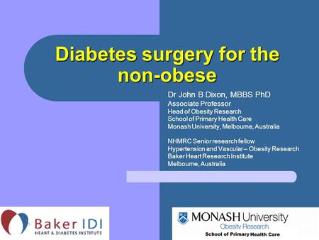 Diabetes surgery for the non-obese